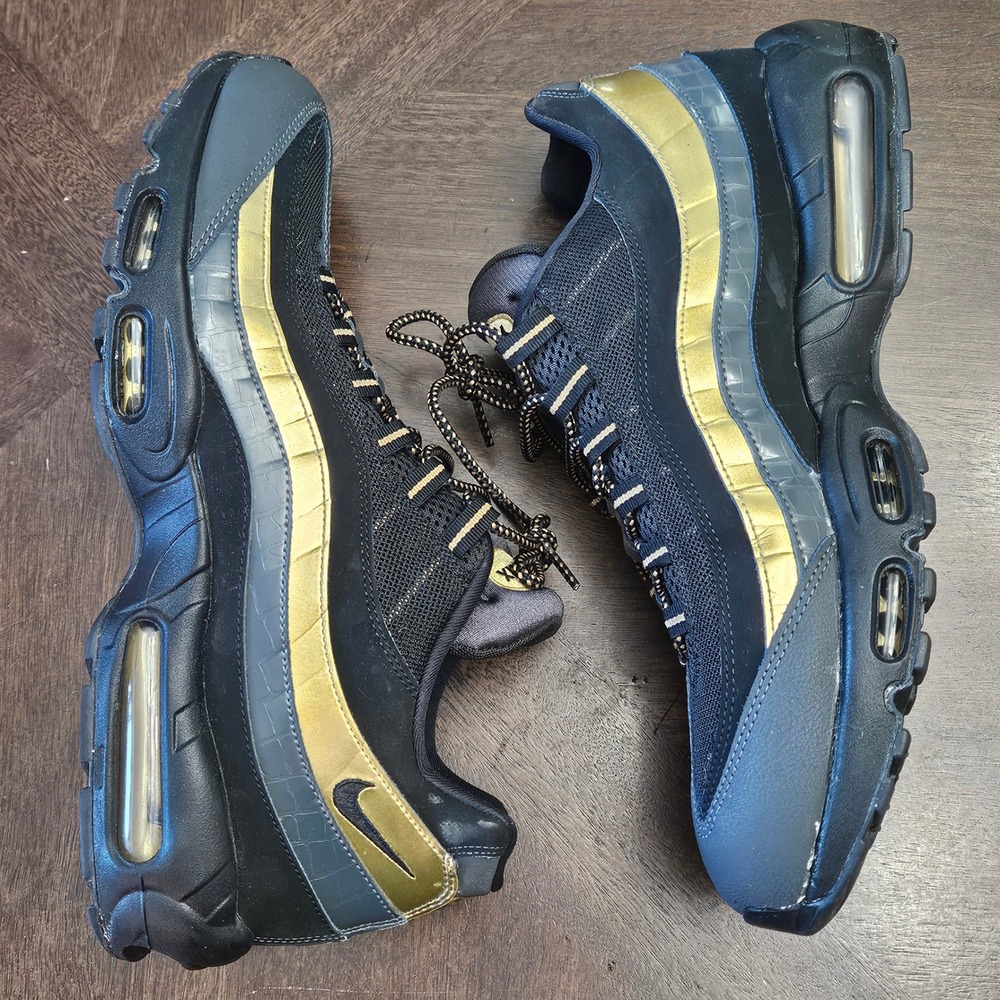 Nike Air Max 95 Premium Metallic Gold Mens Size 15 Sneakers Shoes Retro Urban
